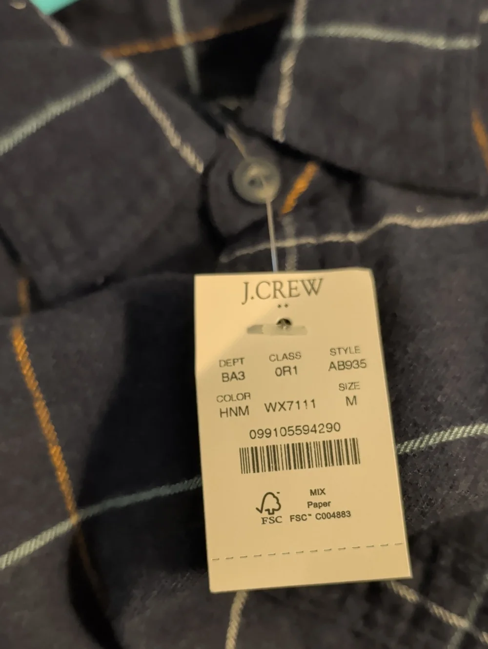 Men's Blue Windowpane Button-Up Shirt